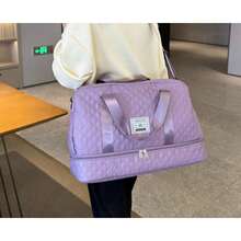 Violet Expanded Luggage Storage Bag, Lightweight Foldable, Expanded, Carry On Travel Weekender & Overnight Bag, Weekend Bag Hospital Bag Travel Bag Carry On Bag Luggage Bag Quilted Bag Quilt Bag Puffer Bag Quilted Shoulder Bag Hand Bag Crossbody Bag Traveling Bag Back To School School Bag Travel Essentials Travel Organizer For Beach Summer Vacation For Suitcase Gym Bag Duffle Bag Duffel Bag For Luggage College Bag Luggage Bags Weekender Bag Winter - 紫羅蘭色 - 查看 6