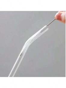 2/4/8pcs Glass Straws With Cleaning Brush, Suitable For Cold/Hot Drinks, Juice, Milk, Family Gatherings, Holiday Gifts - Clear - View 7