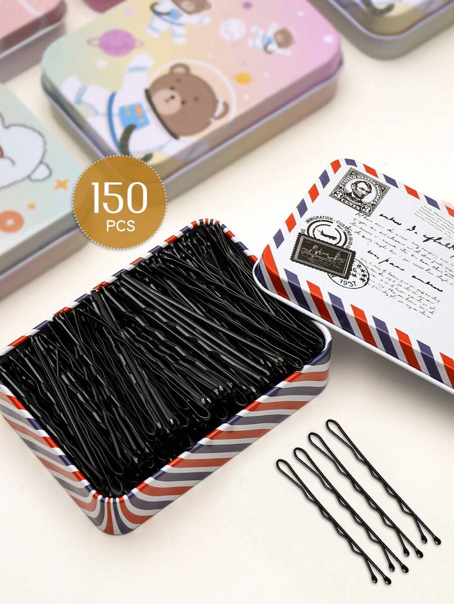 Bộ 150 kẹp tóc đen 2.2 inch kèm hộp đựng dễ thương, kẹp tóc cao cấp dành cho nữ, phù hợp với mọi loại tóc, kẹp càng cua, kẹp tóc cài, phụ kiện tóc, phụ kiện tóc cho nữ, ghim cài tóc. - màu đen - Xem 1