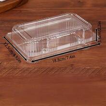 50pcs Thickened Disposable Pastry Storage Boxes Odorless Clear Refrigerator Containers Ideal For Home Bakery Restaurant Dessert Food Storage And Organization - 透明 - 查看 2