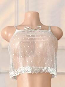 Two Pieces Set, Women's Sexy Lace Romantic Wedding, Valentine's Day - Sexy Lingerie Set - White - View 4