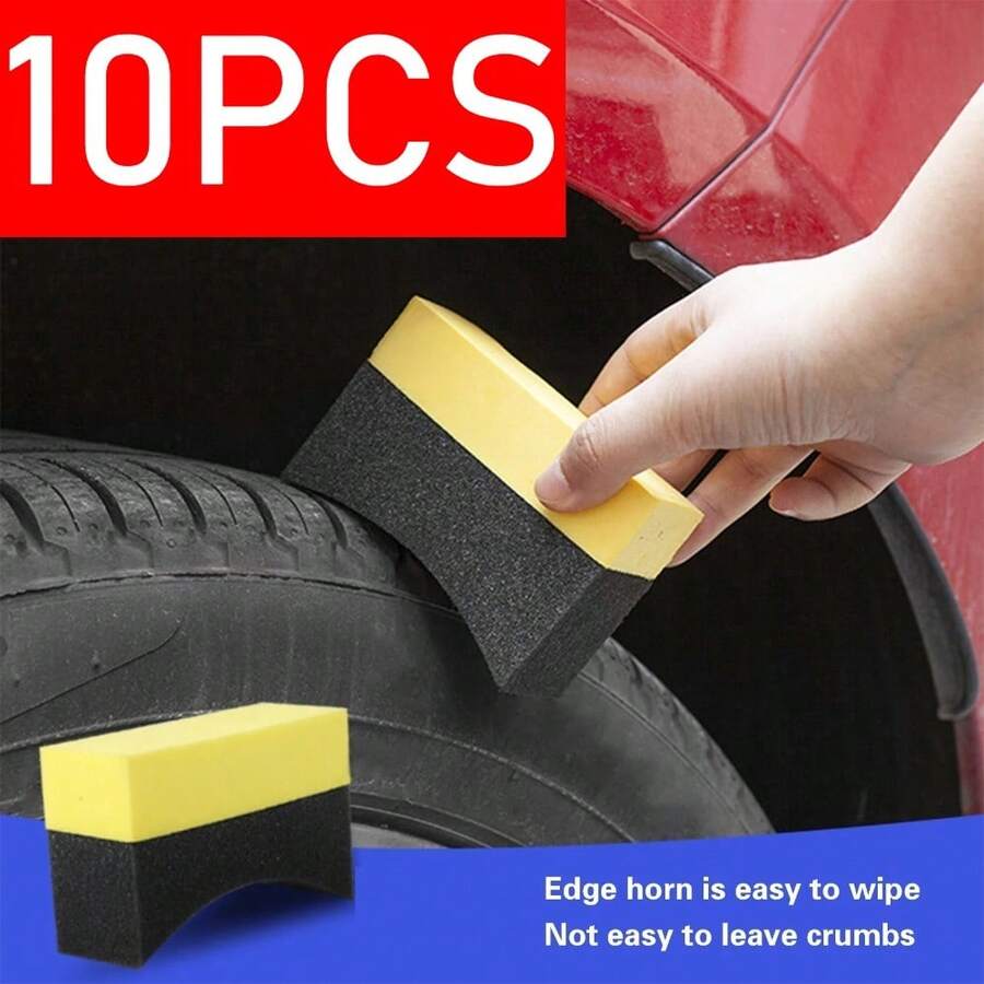 10pcs Cleaning Sponge Brush For Car Wheel Tire Wash Wipe Water Suction Sponge Pad Wax Polishing Tyre Brushes Tools - 10pcs - View 1