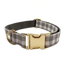 2026新款热销柔软舒适双层手工格纹锌合金宠物项圈，可调节套入式狗项圈，适合小型、中型和大型犬，宠物项圈/狗项圈/狗颈圈，锌合金材质，易于扣合解开，高端个性化宠物项圈，适合婚礼、情人节、生日等场合（由于面料差异，可能存在轻微批次和颜色差异，随机发货） - 彩色 - 查看 6