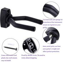 1 Piece, Guitar Hook Wall Mount Bracket, Ukulele Wall Mount, Violin Hook Holder Display Stand, Suitable For All Sizes Of Guitars, Basses, Mandolins, Banjos, Shotguns, Air Guns, Compound Bows And Baseball Bats Display Hanger Hook, Black With Screws - Easy To Install. - Black - View 6