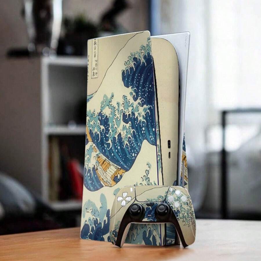 1 Set Of 3pcs Game Console Skin Stickers Printed Pattern Compatible With SONY Disc Version - Multicolor - View 1