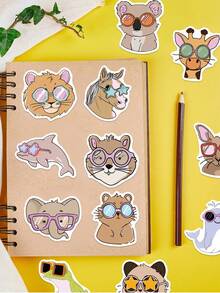 50 piezas Pegatinas de animales divertidos, pegatinas de vinilo impermeables con memes de animales lindos como recuerdos de fiesta - Multicolor - Ver 7