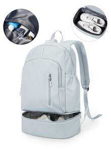 17.7*13.4*7.5英寸大容量书包，多口袋设计，适合高中生和大学生；可装14-15.6英寸笔记本电脑，男女通用；带鞋仓；配有可调节肩带，符合航空登机标准；旅行必备背包，适合户外工作、通勤、上学等场合；34*19*45