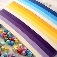 540pcs/Set Ombre Color Five-Pointed Star Origami Paper, DIY Craft Material, Home Decor, Art & Craft Supplies - Multicolor - View 3