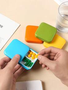 Caja de medicina portátil y creativa personalizada, de tipo de extracción, con 2 compartimentos, pequeña, para la mañana y la noche, caja de medicina anti-olvido. - Multicolor - Ver 3
