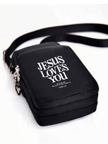 耶稣主题迷你户外运动手提包钱包，带耳机插孔、手机包、臂包、零钱包、单肩包、女士斜挎手机包，配有可调节肩带和多拉链立式钱包，适合跑步、徒步、骑行等户外运动、健身活动，也是馈赠亲友、家人、圣诞节、感恩节、生日、新年礼物的理想之选。 - 彩色 - 查看 6