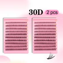 Waloshow 批发价 200 件睫毛簇，10D 20D 30D 40D 50D 80D 100D 俄罗斯 DD 卷曲假睫毛套装 - 0.07 毫米厚度，自然蓬松超厚混合款式，D 卷曲，长度 6-15 毫米，适合初学者的自粘式可重复使用睫毛延长