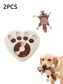 2 Pieces Of Slow-Feeding Plates + Sound-Making Toys | The "Meal Manager" Scientifically Protecting The Stomach Of Dogs And Cats. The Plate Surface Is Densely Distributed With Silicone, And Plastic Protrusions Are Embedded In The Gaps Between The Protrusions. - Multicolor - View 7