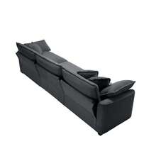 Modern Fabric Living Room Sofa 2-Piece Set, Two 2 Seater Sofa And One 3-Seater Sofa, Upholstery Large Deep Seat Set Of 3 Sofas With Comfortable Cushions And Pillows - Xám - Xem 7
