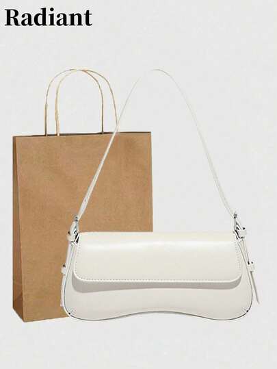 New Crossborder Spanish Style Women Flap Shoulder Bag, Commuter Fashion Versatile Minimalist Underarm Handbag, Faux Leather (Excluding Gift Bag)