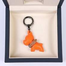 1pc French Bulldog Car Keychain Pendant, Cute Puppy Couple Bag Charm Ring - 白小狗[槍圈] - 查看 3