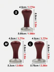 1 件 51mm/53mm/58mm 红色/黑色实木手柄不锈钢咖啡压粉器，现代简约，易清洁不易生锈，适用于奶茶店、咖啡馆和家庭的各种咖啡机，学校用品，返校