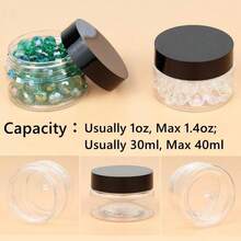 16 Pieces 1oz Plastic Container Jars With Inner Liners And Lids Leak - Proof Cosmetic Container Lotions, Making, Kitchen Use, Bath Salt, Travel Make Storage - 黑色 - 查看 3