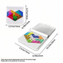 1件装高品质塑料拼图积木益智玩具，经典彩色六边形、星星和心形图案，有助于逻辑思维训练和记忆力提升，是送给儿童、成人和节日聚会的理想礼物。