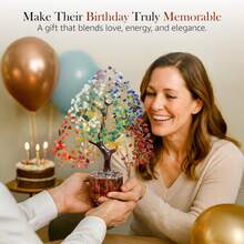 Unique 7 Chakra Crystal Tree Birthday Gift, Healing Crystal Tree Of Life Gift For Women, Sister Birthday Gift, Home Decor, Mother's Gift, Housewarming Gift Conveying Positive Energy, One-Of-A-Kind Gift For Her