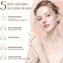 Electric Blackhead Remover, USB Charging, 5 Suction Tips And 3 Adjustable Gears, Electric Acne Removal Tool, Suitable For Both Women And Men, As A Gift For Women - 白金 - 查看 7