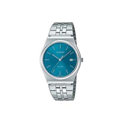  Casio Ladies Blue Dial Watch, Stainless Steel Band With Fold Clasp, 35mm Case Size, 50M WR, Perfect For Daily Wear And Office Use MTP-B145D-2A2