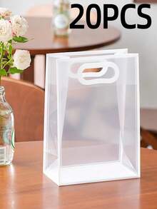 20pcs/10pcs/5pcs/1pc Transparent PVC Gift Bags, Tote Bags For Birthday, Wedding, Valentine's Day, Graduation, Transparent Plastic Gift Bag, Large Capacity Cosmetic Storage Bag - Multicolor - View 13