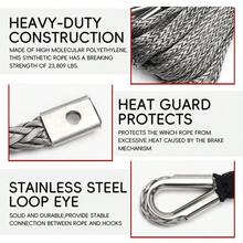 Car Synthetic Winch Rope Line 2/5" X 100ft Grey Recovery Cable 4WD ATV Heavy Duty Rope Wrapped In A Loop 10MM X 30M 23000LBS - Grey - View 3