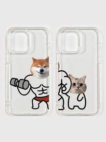2个印花手机壳，透明手机壳，趣味健身运动手机壳，哑铃手机壳，可爱猫狗图案手机壳，兼容 11/12/13/14/15/15 Pro Max、 16/16 Pro/16 Plus/16 Pro Max/17 Pro Max、Galaxy A23 5G/A32 4G/A34/A54/S23 Ultra/S24+/A14/S20 FE/S21 5G/S26/S26 Plus/S26 Ultra - 彩色 - 查看 26