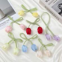 Elegant Tulip Curtain Tie Backs - Classic Garden Style Decorative Tie Backs, Pink Tulip Pattern, Durable Polyester Fabric, Suitable For Living Room And Bedroom, Easy Installation Without Tools, Home Decor Accents, Curtain Tie Backs, Floral Pattern, Smooth Texture, Fashionable Curtains, Interior Designer's Choice, Bohemian Style - Multicolor - View 11