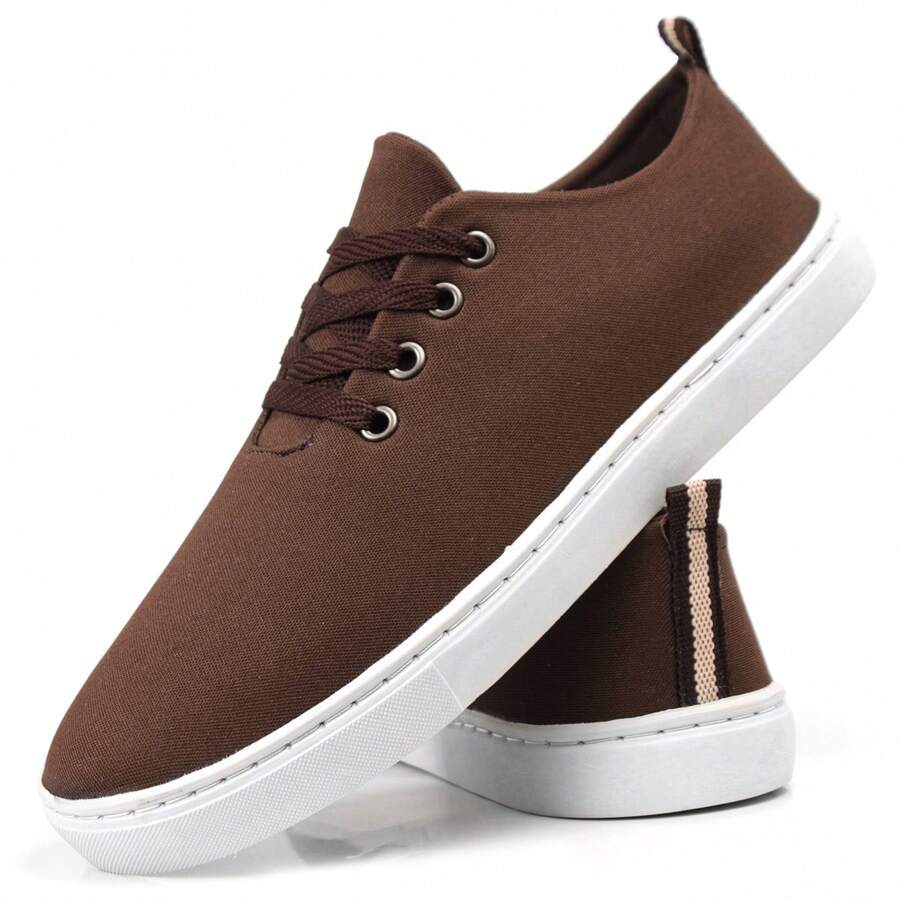 Men's Casual Sneakers, Easy To Slip On, Flat Stitched Sole, New Year-End Release, Cheapest In Brazil - Rust Brown - View 1