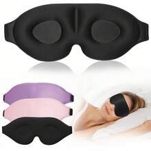 Super Soft 3D Silk Sleep Mask - Five Colors Available - Fragrance-Free, Paraben-Free, Suitable For All Skin Types - Perfect For Travel And Naps, 3D Sleep Mask, Women's Sleep Mask - Black - View 1
