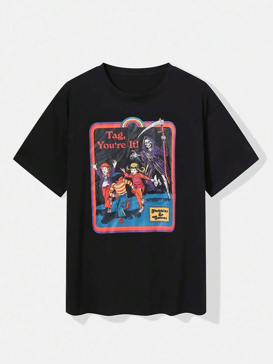 Stevenrhodes Camiseta amplia con letra de cráneo & con estampado de figura - Blanco - Ver 1