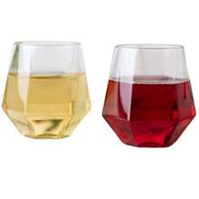 DHomeyGear 6 Pack Plastic Diamond Shaped Wine Glasses  Clear Goblets Steml 12 Oz Disposable Elegant Drink Cups For Parties Wedding Receptions Fancy Reusable Tumblers For Easy CleanUp - Clear - View 5