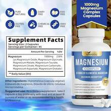 VIVONU 1000mg Magnesium Composite Capsule, Containing 8 Elements, Including Glycine, Citrate, Malate, Calcium Taurate, Oxides, Carbonates, Aspartic Acid, Taurine Bone, Muscle, Recovery, Energy, Vegan, Non GMO, 90 Capsules - 4瓶 - 查看 7