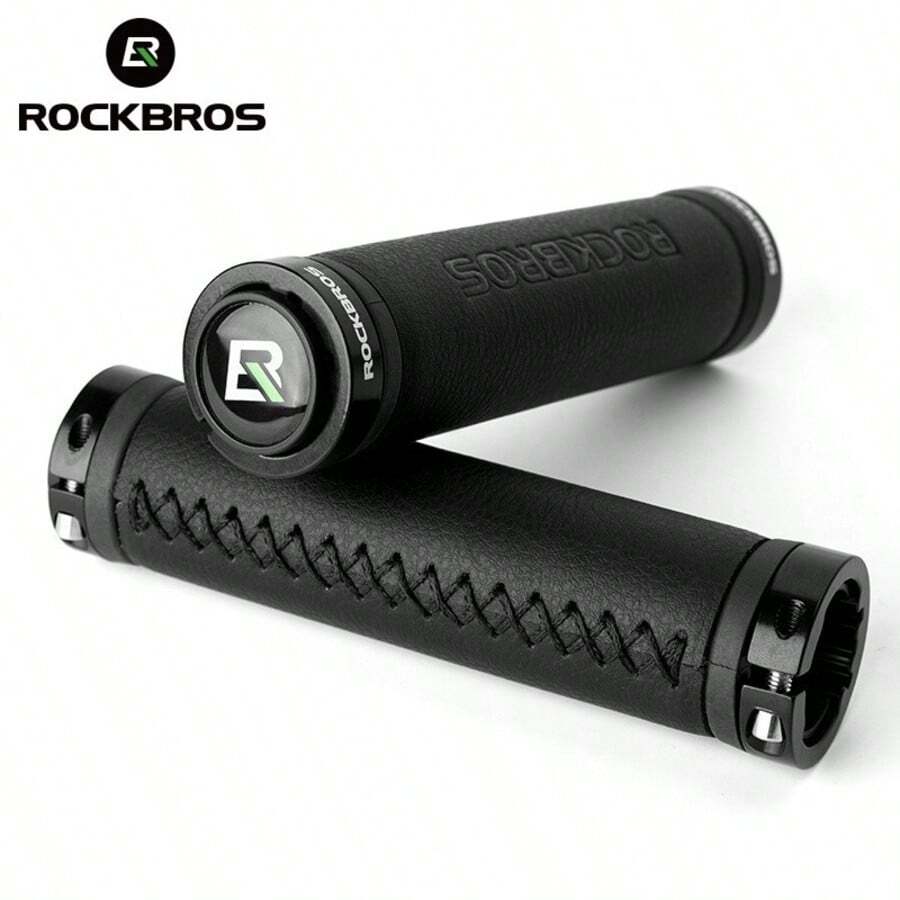 ROCKBROS 1pc Bike Handlebar Grips Leather Grip MTB Bicycle Anti-Slip Handlebar Cover - Black - View 1