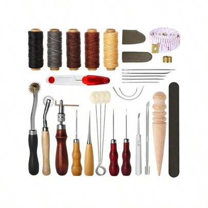 31 Peças Ferramentas Perfurador De Couro Kit De Costura