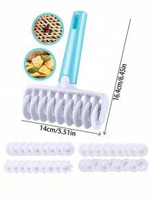 全新家用面团滚轮雕刻套装：烘焙工具，配有 4 种不同的齿轮形雕刻装饰工具，适用于面包、甜点和蛋糕。 - 彩色 - 查看 2
