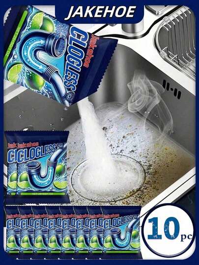 jakehoe 1 Pack (25g+5g) Drain Cleaner | Lemon Scented Heavy Duty Clog Remover For Kitchen Sink | Essential Kitchen Cleaning Tool For Unclogging Drains