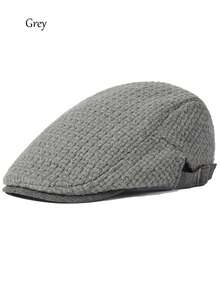 Men's Winter Newsboy Cap Warm Adjustable Beret Forward Hat - Retro - View 6