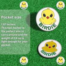 高尔夫球标记套装（多种图案可选），6个装，包含高尔夫球帽夹和草皮修复工具，男女高尔夫球手适用。