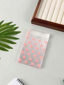 100个/套 卡通花卉图案礼品包装袋，卡通塑料袋，礼品袋，粉色礼品包装袋，透明展示袋，适用于派对、婚礼、生日、伴娘生日、包装、透明、小尺寸、婚礼回礼、生日派对、纪念品、新娘礼物、单身派对用品、礼品包装 - 彩色 - 查看 7