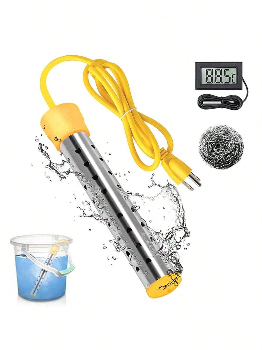 Mini Portable Stainless Steel Electric Water Heating Wand, With Intelligent Temperature Control, Automatic Power-Off To Prevent Dry Boiling, Efficient Heating, Uniform Heat Dissipation, High Durability, Suitable For Multiple Containers, And Meets The Hot Water Needs In Daily Life. - Xem 1