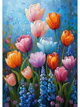 1 pieza Kit de pintura de diamantes para adultos, tema floral, pintura de diamantes 5D, manualidad DIY con taladro completo, regalo de arte de gemas, decoración de pared del hogar, 12x16 pulgadas