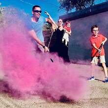 Puck de hockey con polvo rosa y azul | Hockey sobre hielo Baby Reveal Party Supplies(default) - Multicolor - Ver 5