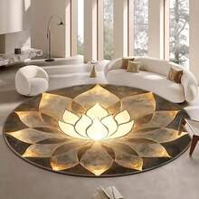 1pc Brown Meditation Yoga Mat Carpet, Round Rug, Living Room Area Rug, Small Area Rug, Mat, Home Decor, Large Living Room Carpet, Living Room Home Decor, Room Decor, Washable Carpet - Multicolor - View 7