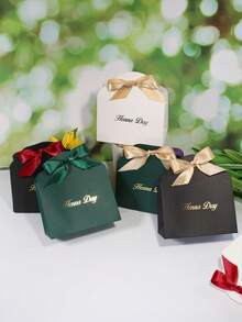 10pcs Elegant Henna Day Gift Bags With Gold Lettering And Satin Ribbon Bow, Perfect For Bridal Celebrations, Wedding Parties, Engagement Day, Bridesmaid Gifting, Candy, Chocolate, Jewelry, Small Gifts, Party Favors, Decorative Packaging For Cultural Events, Sturdy Boutique-Style Paper Bags Ideal For Festive Setups, Pre-Wedding Gatherings, And Special Occasion Gift Wrapping - 11.5X6X13cm - View 9