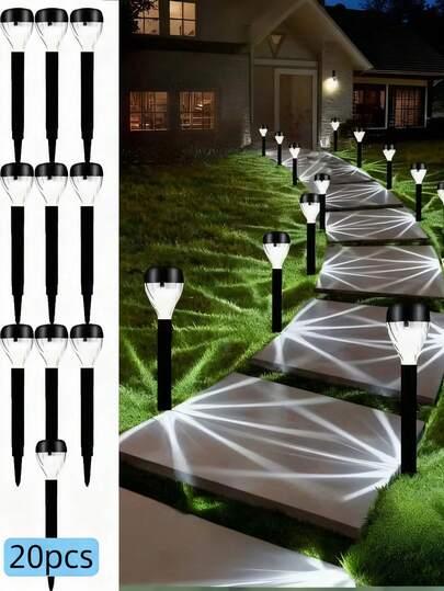 20-Piece Solar Garden Lights, 40mah,Path Lawn Landscape Ambience Lighting, Automatically Illuminated, Christmas New Year Thanksgiving Outdoor Decorative Lights