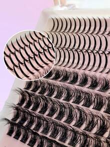 Rikuaild 120pcs/Pack, Includes Both Spiky And Fluffy Soft False Eyelashes, 2-In-1 Mixed Set, Creates Voluminous Curled Alluring Look, Enhances Your Beauty, Easy DIY At Home, Reusable, Suitable For Everyday Makeup - D - View 7