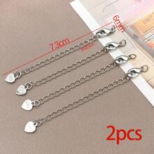 2件装手链延长链，黄铜金属星星、爱心、海豚造型吊坠延长链，适用于珠宝制作、项链、手链DIY工艺品