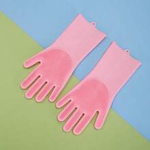Heat Resistant Extra Long Pet Bath Gloves - Textured Latex Rubber Gloves For Dog Washing, Dishwashing & Household Cleaning, Slip Resistant & Durable - Pink - View 13